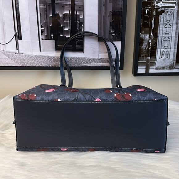 NWT Coach Mollie Tote In Signature Canvas With Cherry Print - Picture 6 of 10
